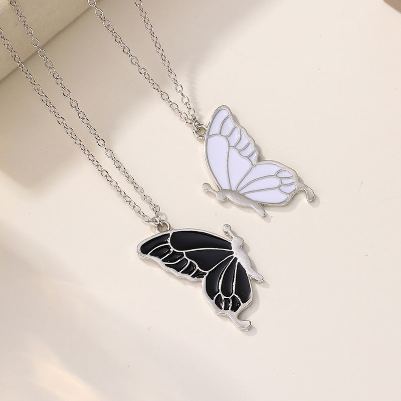 Butterfly necklace wholesale european and american cross-border jewelry women's stylish exaggerated versatile alloy couple stacking autumn and winter sweater chain