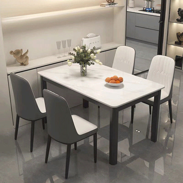 Slate dining table household modern simple light luxury dining table rectangular eating small apartment dining table and chair combination table