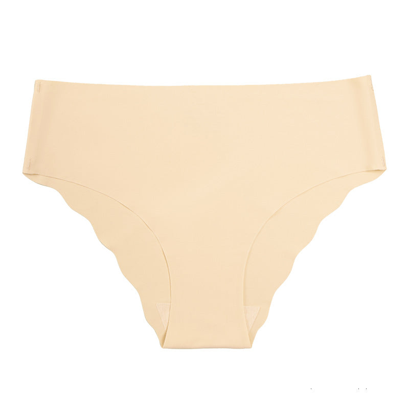 fashionplus size seamless wavy edge underwear for women soft breathable cotton ladies ice silk briefs wholesale