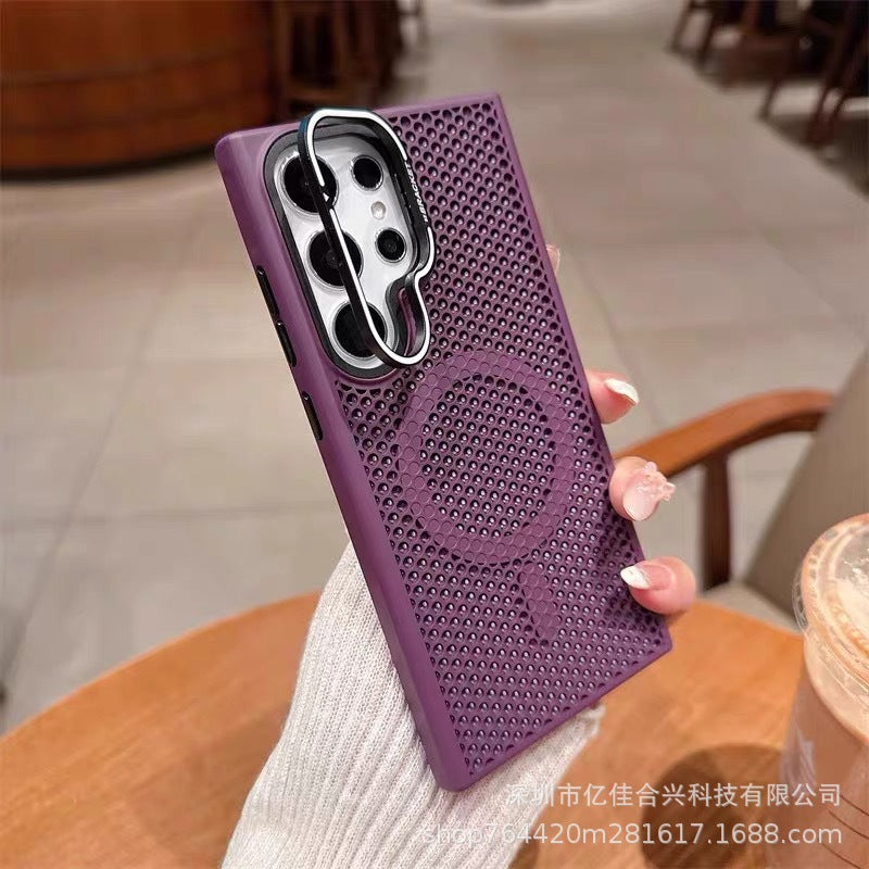 Samsung s26 ultra case: magnetic, honeycomb breathable, anti-drop, with lens protection and integrated stand