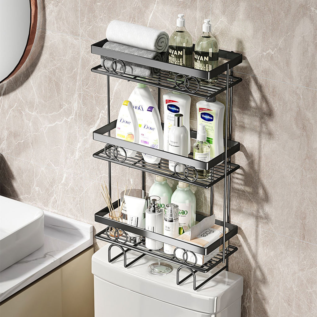 Shelf above the toilet, shower gel, shampoo, toilet holder, no punching, wall-mounted bathroom storage rack.