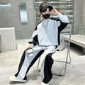 Boys' spring/autumn outfit set,  new collection, mid-to-large size, autumn boys' activewear, kids' color block sweatshirt, stylish