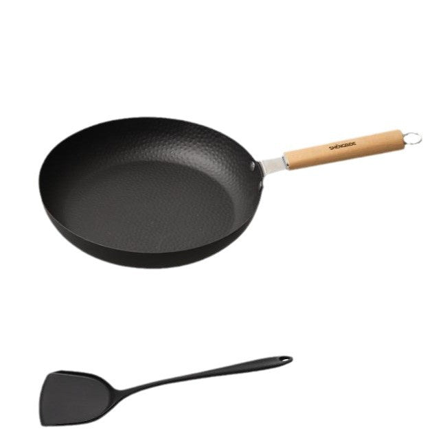 2-Piece set, pan household uncoated iron frying pan iron pan wok omelette artifact steak frying pan pancake pan