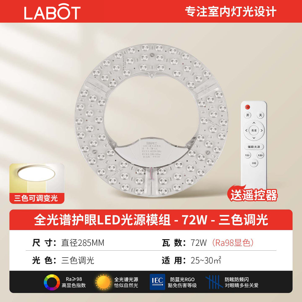 Full spectrum led ceiling light replacement module - home, eye protection, bedroom fan light panel, round light fixture