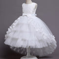 Ready-to-ship wholesale children's wedding dresses, princess gowns with train, bow-tie dresses, flower girl dresses, kids' dresses