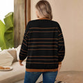 Korean style striped soft & cozy autumn/winter petite women's winter base layer sweater - versatile retro pullover knit inner layer