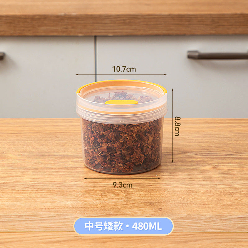 Kitchen plastic transparent grain jar fresh-keeping spices scented tea tangerine peel sealed jar food grade portable round storage box