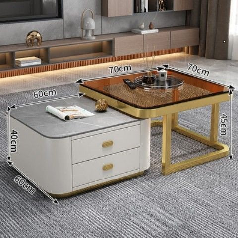 Rock slab coffee table living room for homenew arrivalpopularaccessible luxuryclassy table square folding marble small apartment tea table