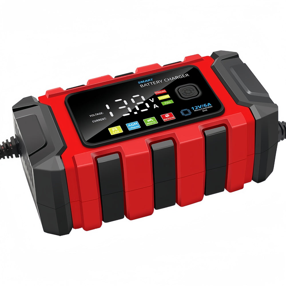 12v 6a car battery charger, large screen motorcycle battery charger, 12v battery charger