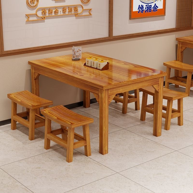 Carbonized solid wood tables and chairs, tables and chairs, commercial restaurants, barbecue restaurants, breakfast restaurants, canteens, restaurants, restaurant combinations
