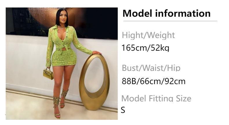 new arrival women's knittingsuitsexycut outlong sleeves lapel knitting short skirt suit