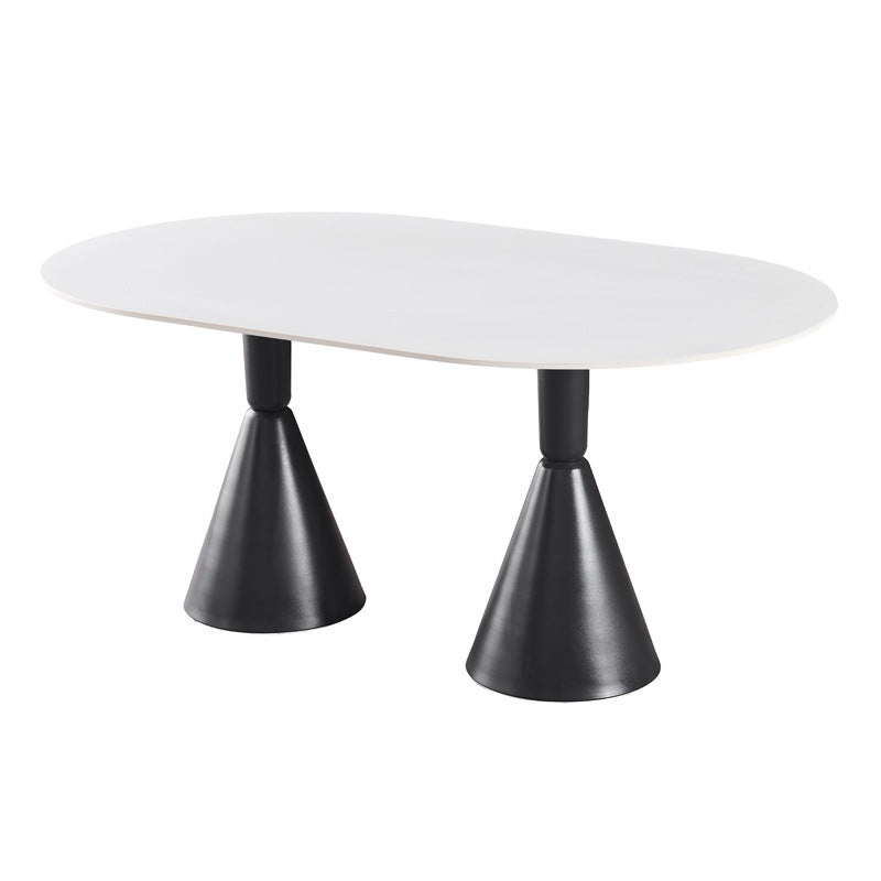 Rock slab dining table french cream style popular dining table for home dining table and chairs casual small apartment rental house holy grail dining table