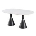 Rock slab dining table french cream style internet celebrity dining table manufacturer personalized simple small apartment rental house holy grail table