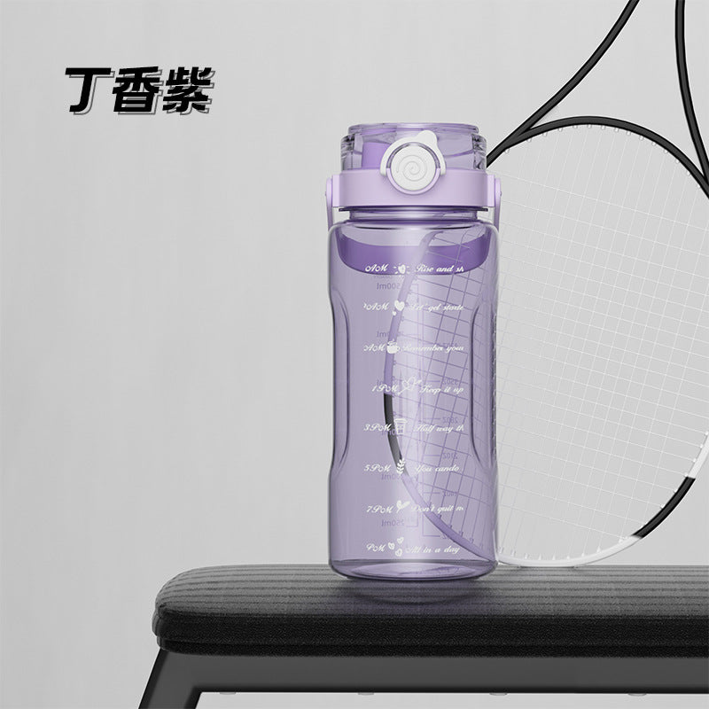 Double drinking large capacity water cup kettle sports 2000ml scale plastic straw cup high temperature resistant water bottle for men and women