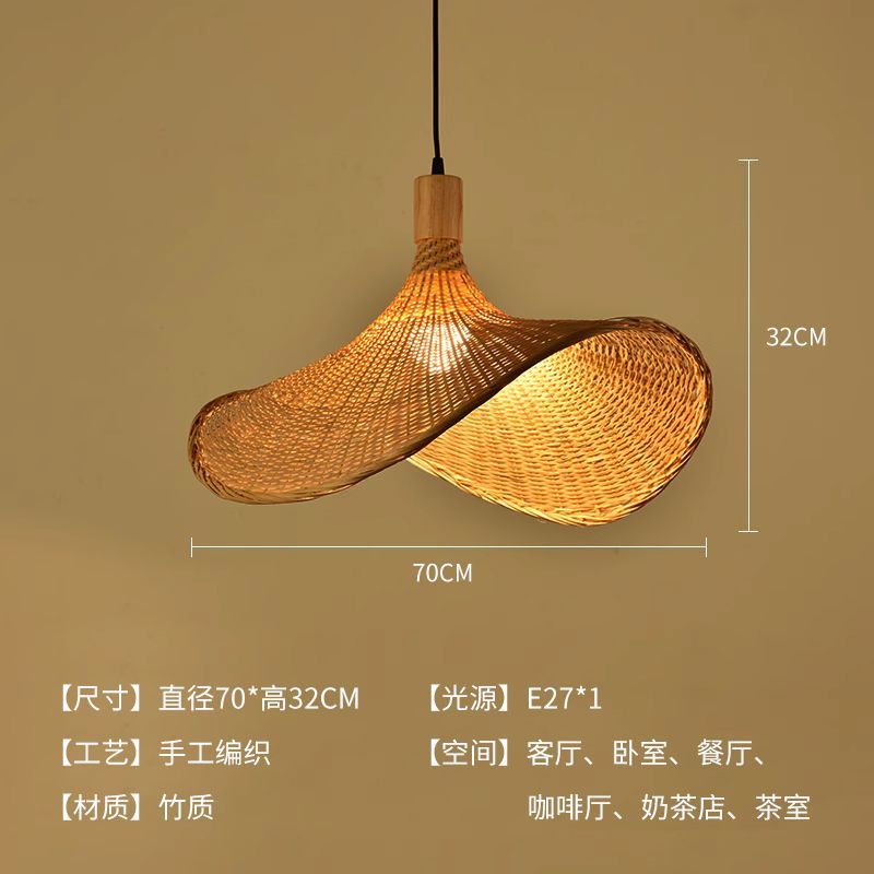 Straw hat chandelier southeast asian rattan creative bamboo art restaurant wedding store hotel b&b lampshade bamboo woven decorative chandelier