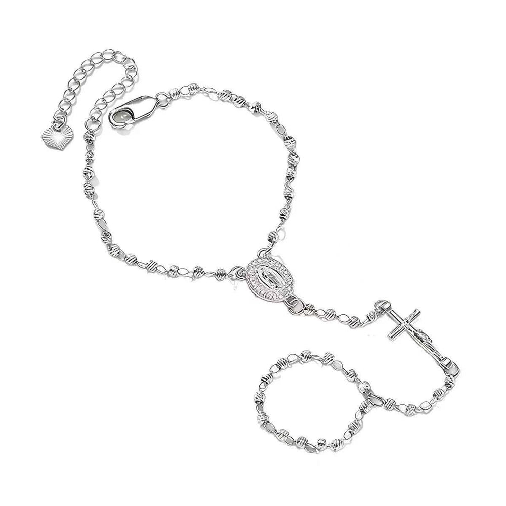 Amazon's popular fashion trend cross 14k gold stainless steel round plate bracelet jewelry