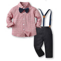 New arrival cross-border kids wear boys middle and big kids suitlong sleeves shirt overalls gentleman's first birthday dress