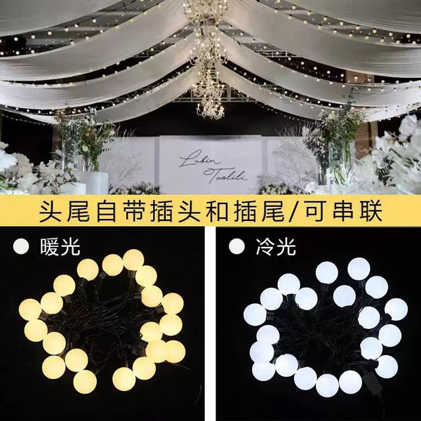 LED light round ball light string atmosphere arrangement multi-purpose decorative lights colorful lights wedding props wedding lights