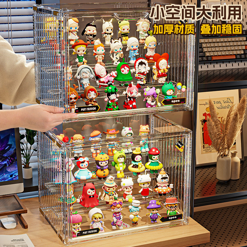 Blind box storage display stand transparent dust-proof figure storage box doll labubu POP MART model display cabinet