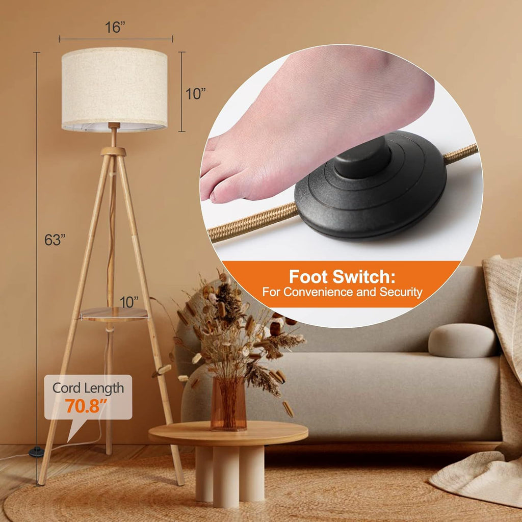 Cross-border hot-selling tripod shelf floor lamp living room bedroom study office simple and fashionable standing lamp can be customized