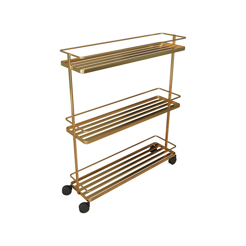 Wheeled bathroom rack floor-to-ceiling waterproof living room bedroom kitchen multi-functional ultra-narrow angle wrought iron installation-free storage