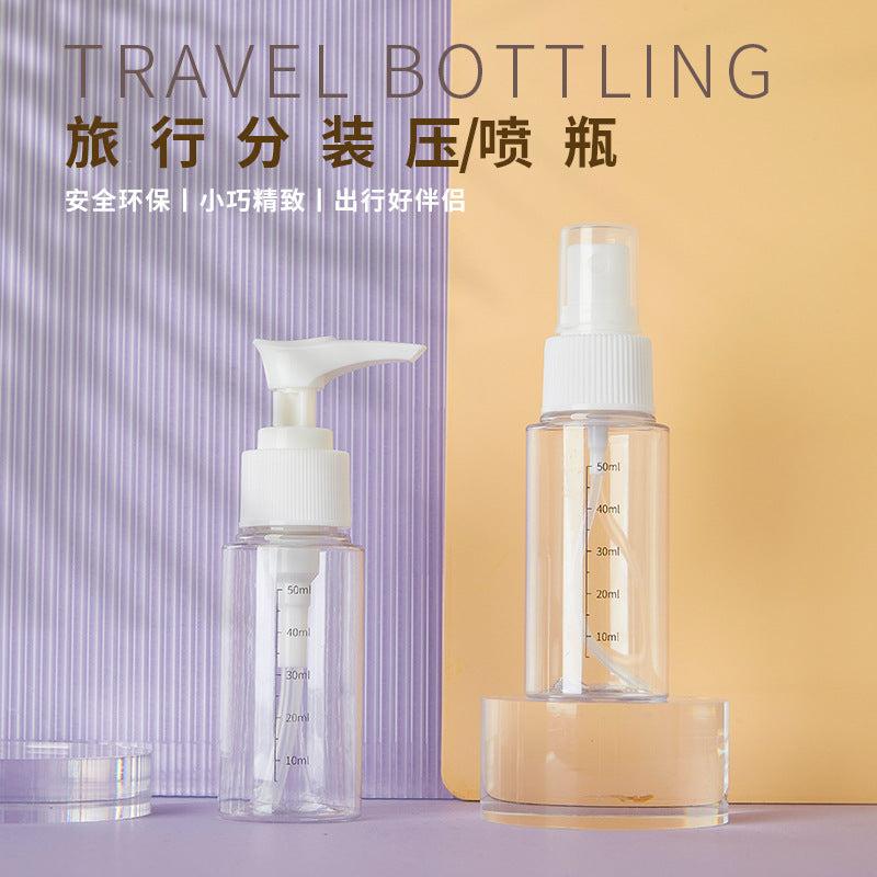 Keqi pet press bottle empty bottle travel refill bottle travel set bottle lotion bottle outdoor liquid bottle skin care hot sale