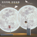 Usb smart voice-activated night light - romantic starry sky projection, plug-in creative moon lamp for bedroom bedside