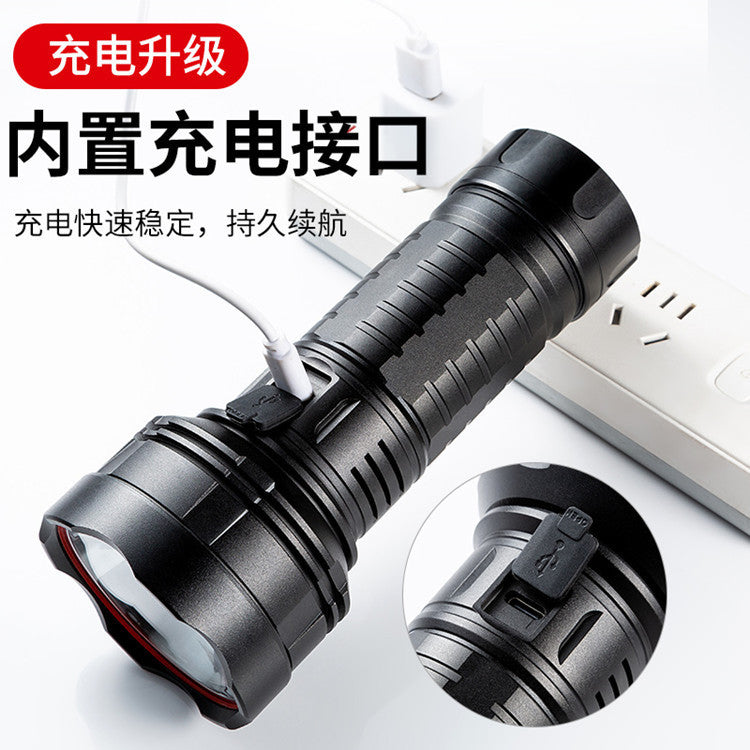 Cross-border new white laser highlight flashlight Type-C charging high-power fixed focus long-distance strong light flashlight