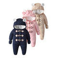 Customized export baby casual winter clothes, quilted and fleece-lined warm cotton-padded overalls, versatile baby and toddler clothing