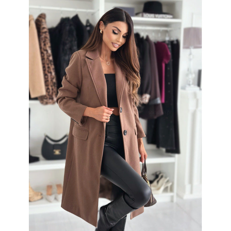 Fashionexport cross-border  new arrival women's autumn and winter woolen outwear women's red british a-line cloak tops