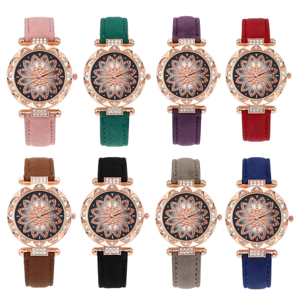 Wholesale watches from the manufacturer, women's watches, diamond-encrusted women's watches, casual frosted leather strap quartz watches, women's watches⌚kids