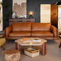 Tal sofa first layer cowhide black frenchretro medieval style straight row three slot solid wood full leather sofa