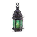 Moroccan iron candlestick, stained glass lantern, garden decor, home decor ornament, housewarming gift