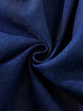 new cross-border european and american style girls' halter denim collar dress with denim bow detail
