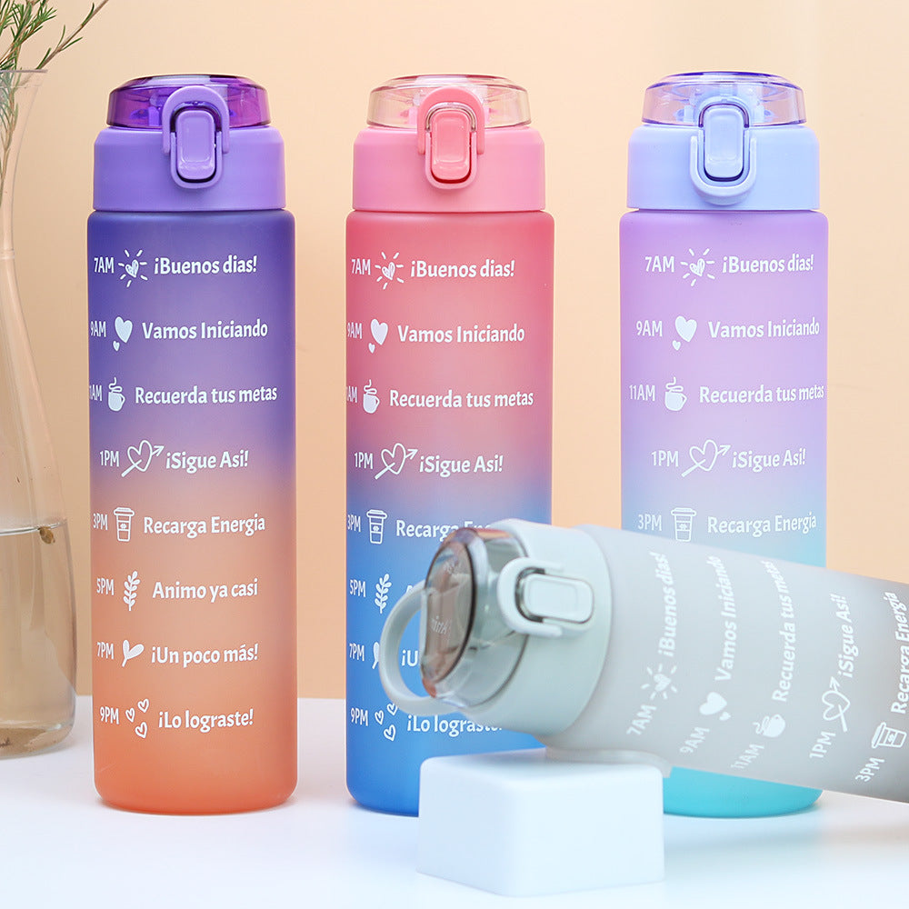 Factory customized sports water bottle portable tumbler fitness plastic water jug large capacity drop-proof cross-border straw cup