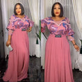 fashionexport africa  plus size hot diamond dress women's new chiffon long skirt with belt