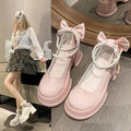 2025 new round-toe mary janes chunky heel sweet princess flats