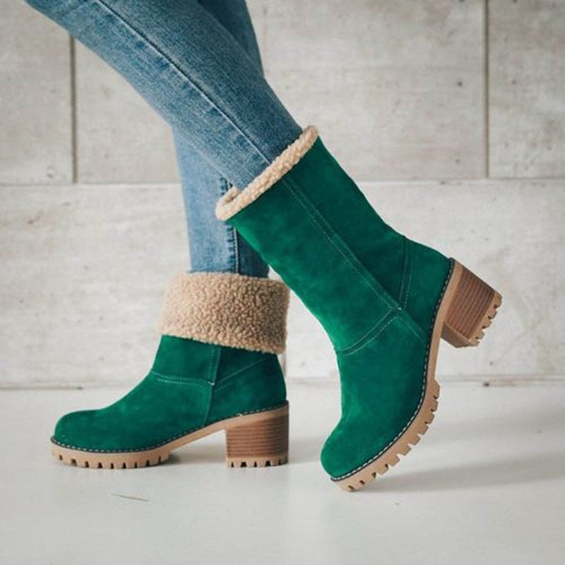 Plus sizeexport women's boots   style fall and winterfashionknee sock thick heel snow boots women's cotton boots wholesale
