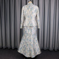 Party light luxury jacquard skirt suit lapel silm suitoutwear mermaid hip skirt banquet dress two-piece set