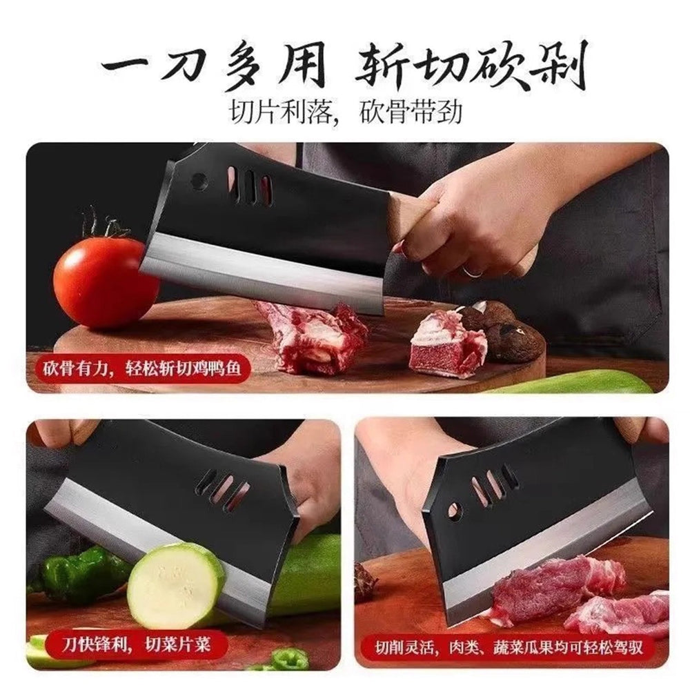 Hand-forged chopping and slicing knife, dual-purpose kitchen knife for home use. sharp, self-sharpening, ideal for slicing, dicing, and meat cutting. this cleaver is also sharpenable