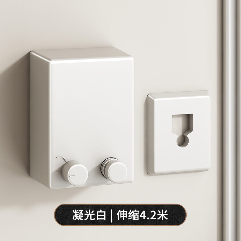 Balcony invisible clothesline gun gray clothes drying artifact rope indoor punch-free bathroom telescopic wire rope