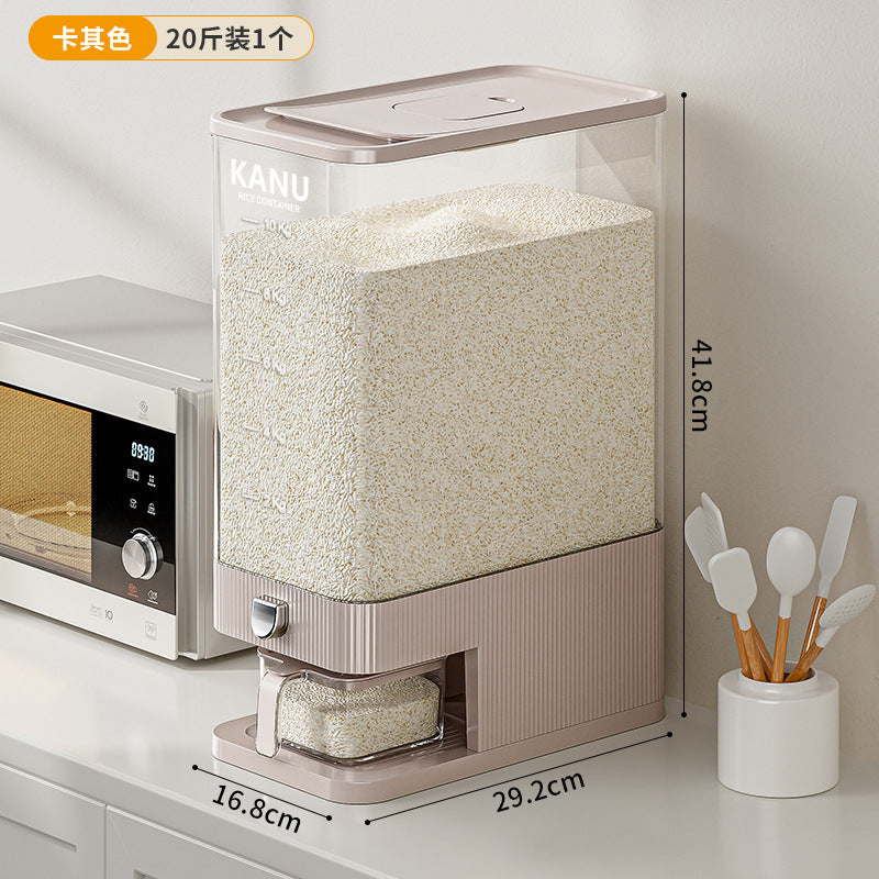 Rice bucket press-type automatic rice delivery household insect-proof and moisture-proof sealed rice storage tank large-capacity rice noodle miscellaneous grain storage bucket