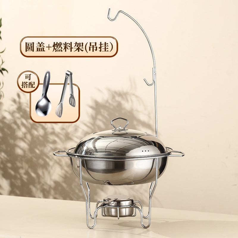 Thickened buffet stove cross-border hot-selling stainless steel round insulation stove restaurant commercial heated buffet stove