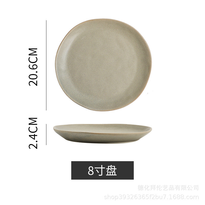 Irregular shaped bowls & plates - home ceramic salad bowl - nordic style shallow soup plate - matte minimalist flat plate - breakfast plate