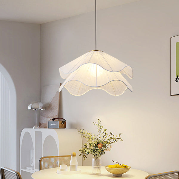 French chandelier living room lamp antique fabric cream style bedroom main lamp simple dining room study warm petal lamp