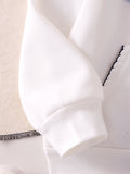 Children's clothing shein cross-border girlsuitwhitesweatshirt+blue skirtsuit