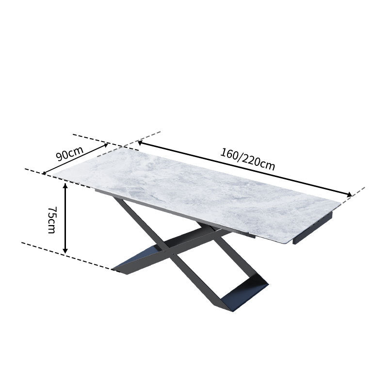 Customizable italian minimalist rock slab dining table - rotating, extendable, space-saving rectangular table for home use