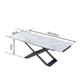 Customizable italian minimalist rock slab dining table - rotating, extendable, space-saving rectangular table for home use