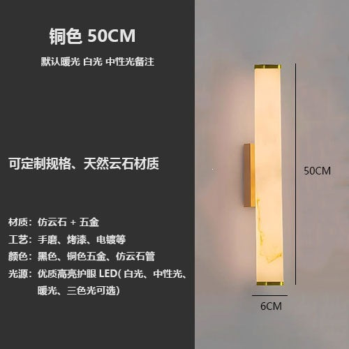 Modern casual marble round tube wall lamp hotel sales department corridor foyer accessible luxury bench decorative wall lamp custom size