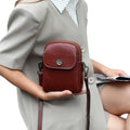 Top grain leather women's bag - 2025 new trendy genuine leather handbag, stylish phone bag, vintage shoulder bag, crossbody bag